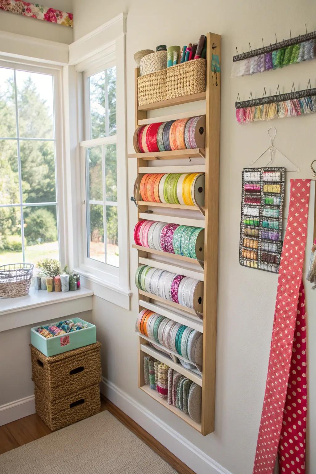 Vertical storage solutions maximize the use of limited square footage.