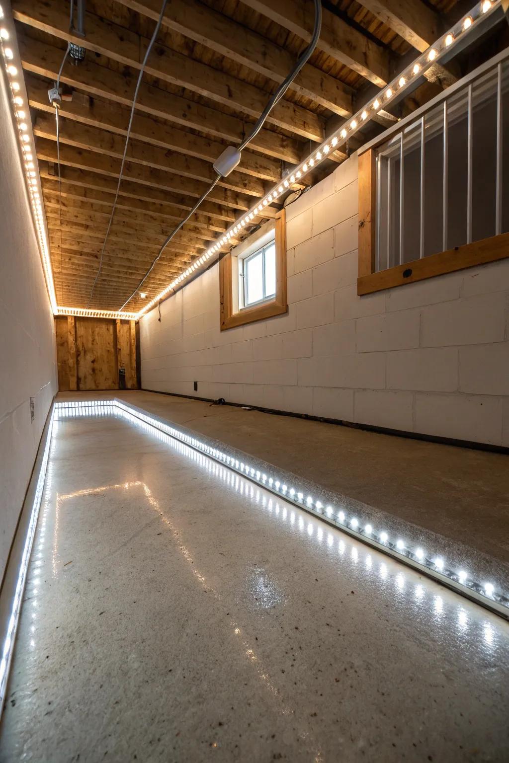 Change your crawl space via effective LED strip lights.