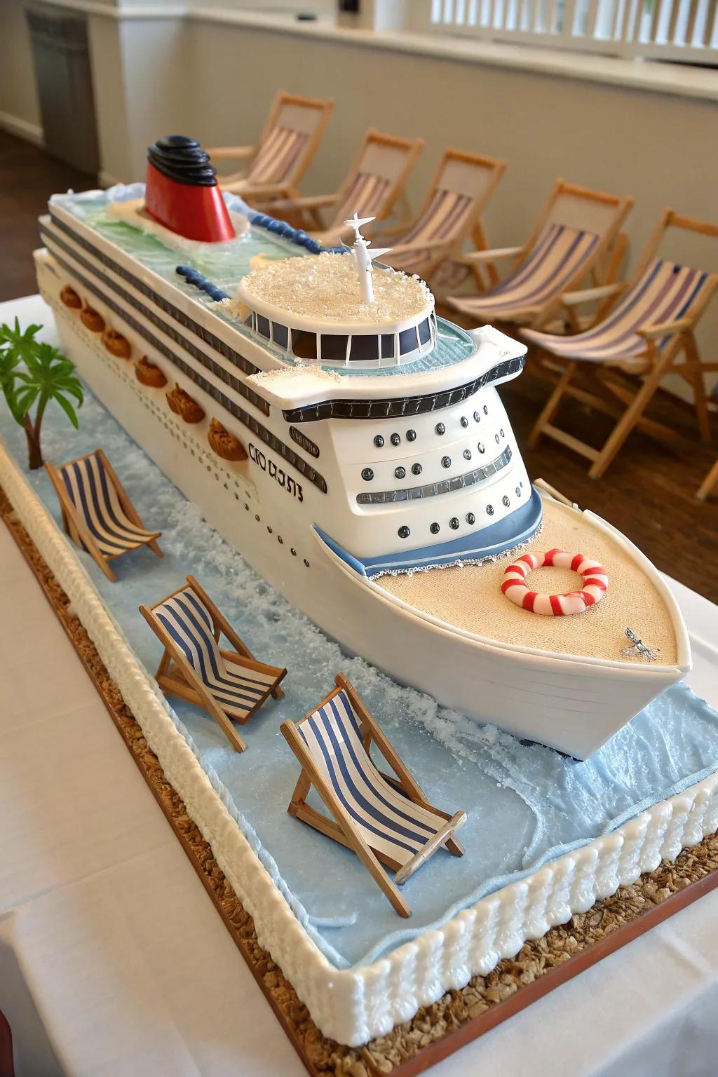 An incredible 3D ship cake that serves as the perfect party centerpiece.
