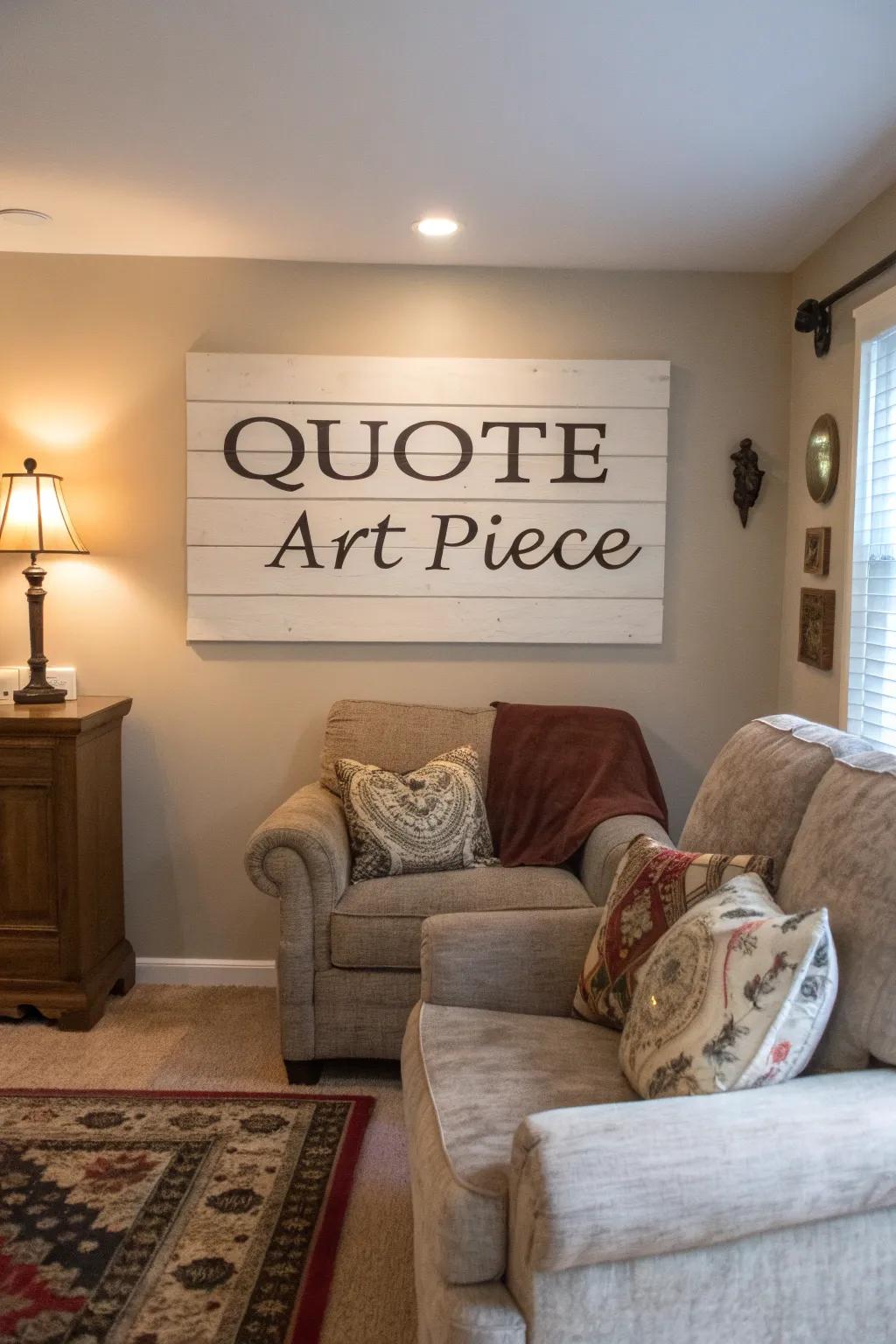 Bespoke wall decor that adds character to a welcoming living space.