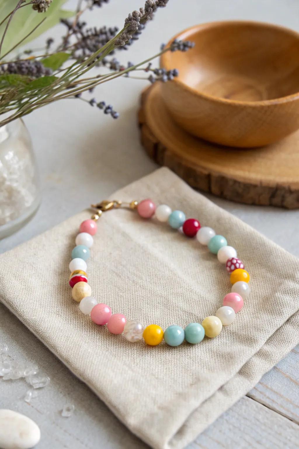 Showcase your vibrant personality with a bold, colorful bracelet that brings a splash of happiness to your style.