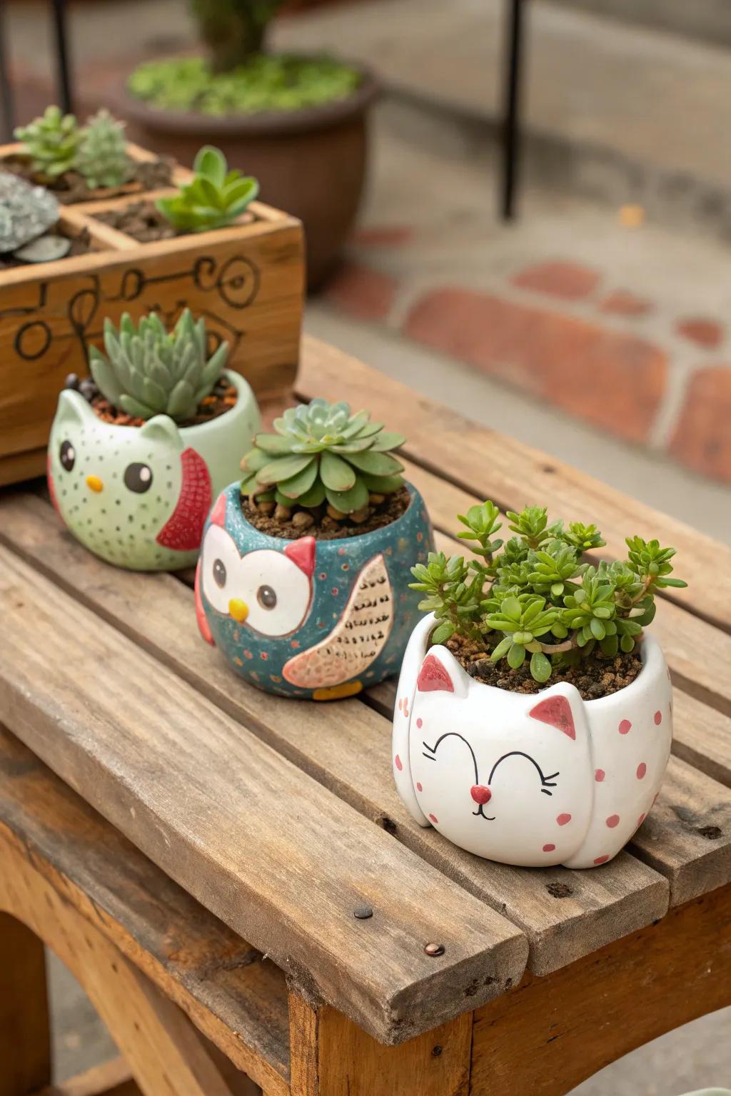 Infuse your plants with a whimsical essence through animal-shaped planters.