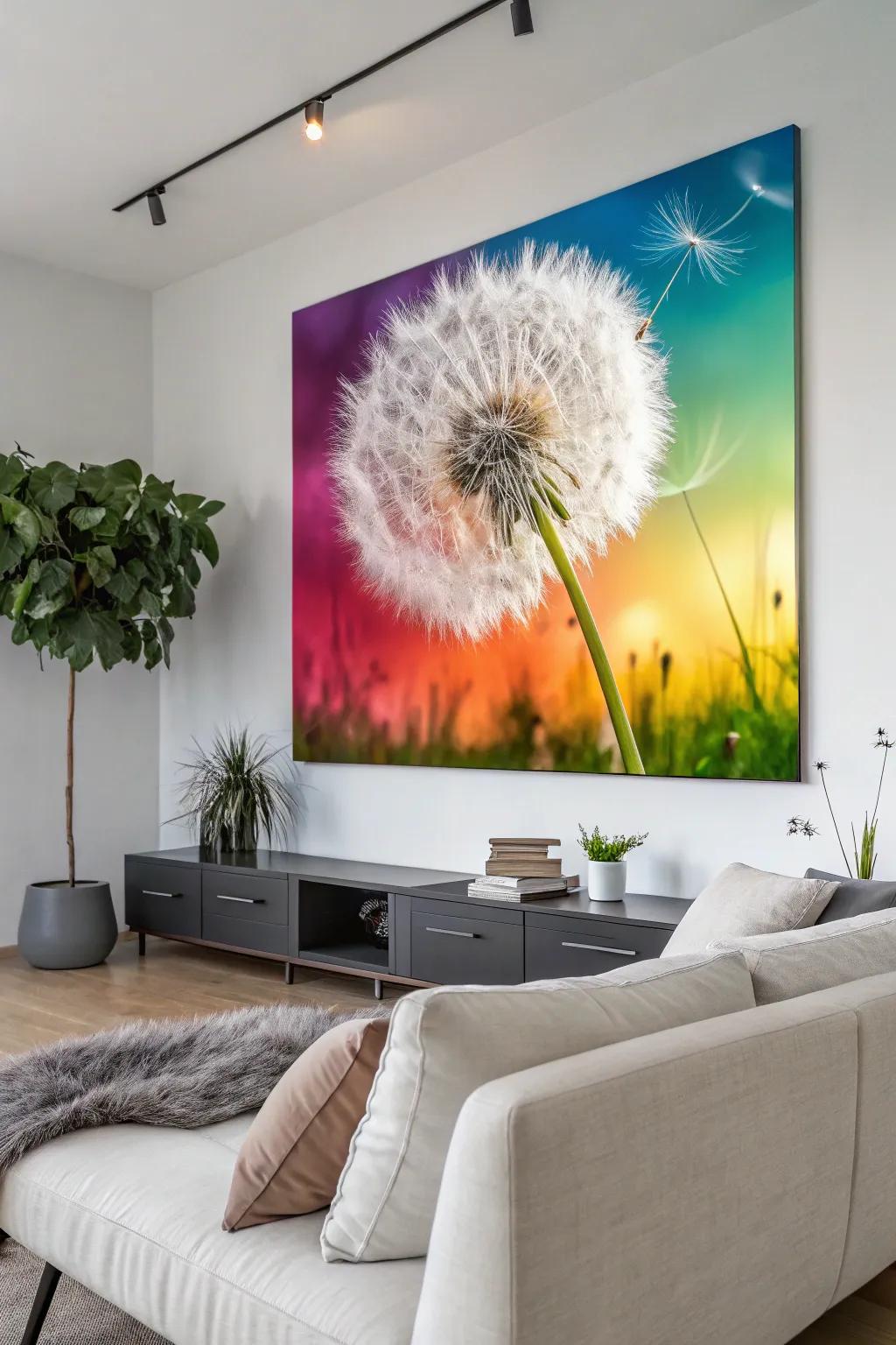 A vibrant dandelion canvas can revolutionize any wall.