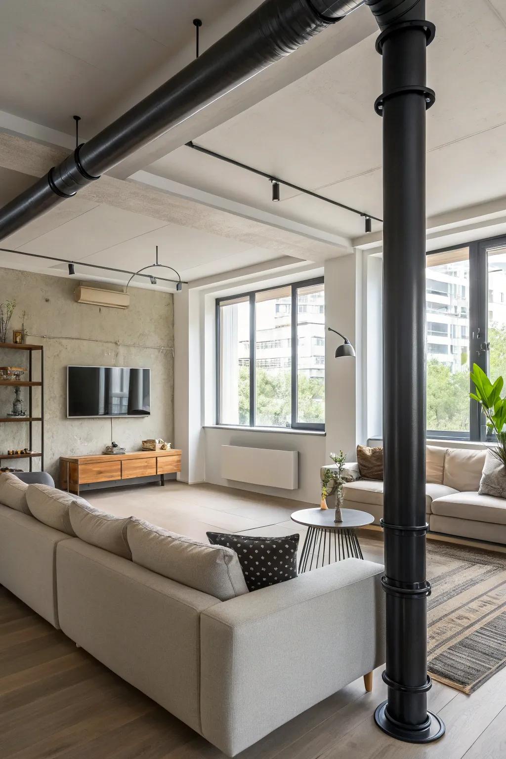 Sleek pipe solutions for a modern aesthetic.
