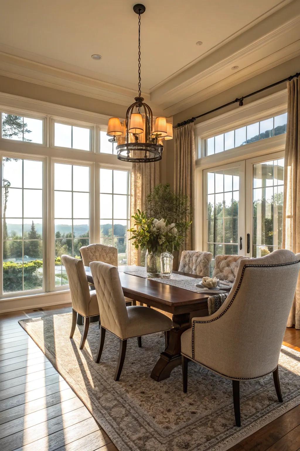 Expand your dining area with generously sized windows.