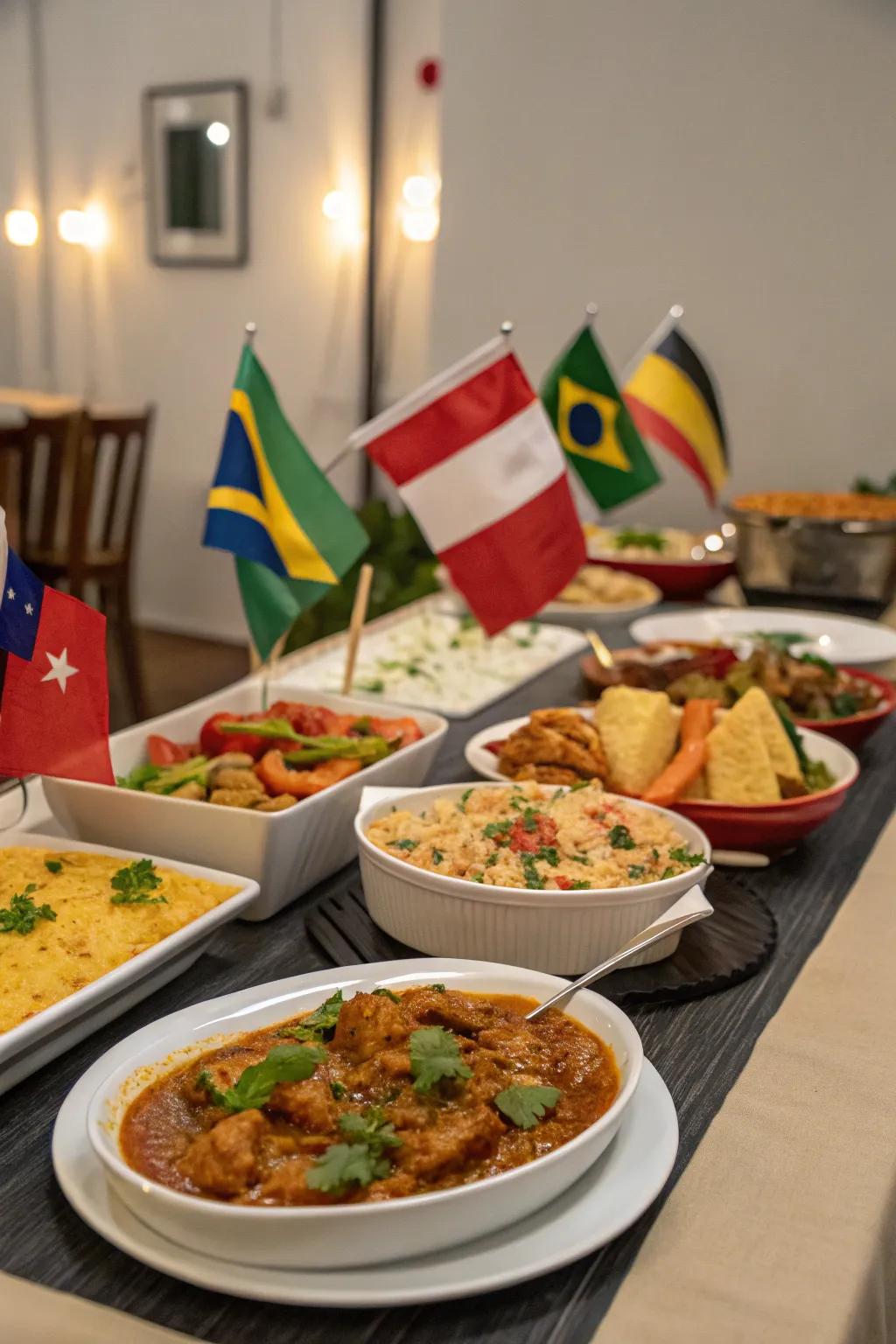Set off on a global culinary journey with an Around the World Feast.