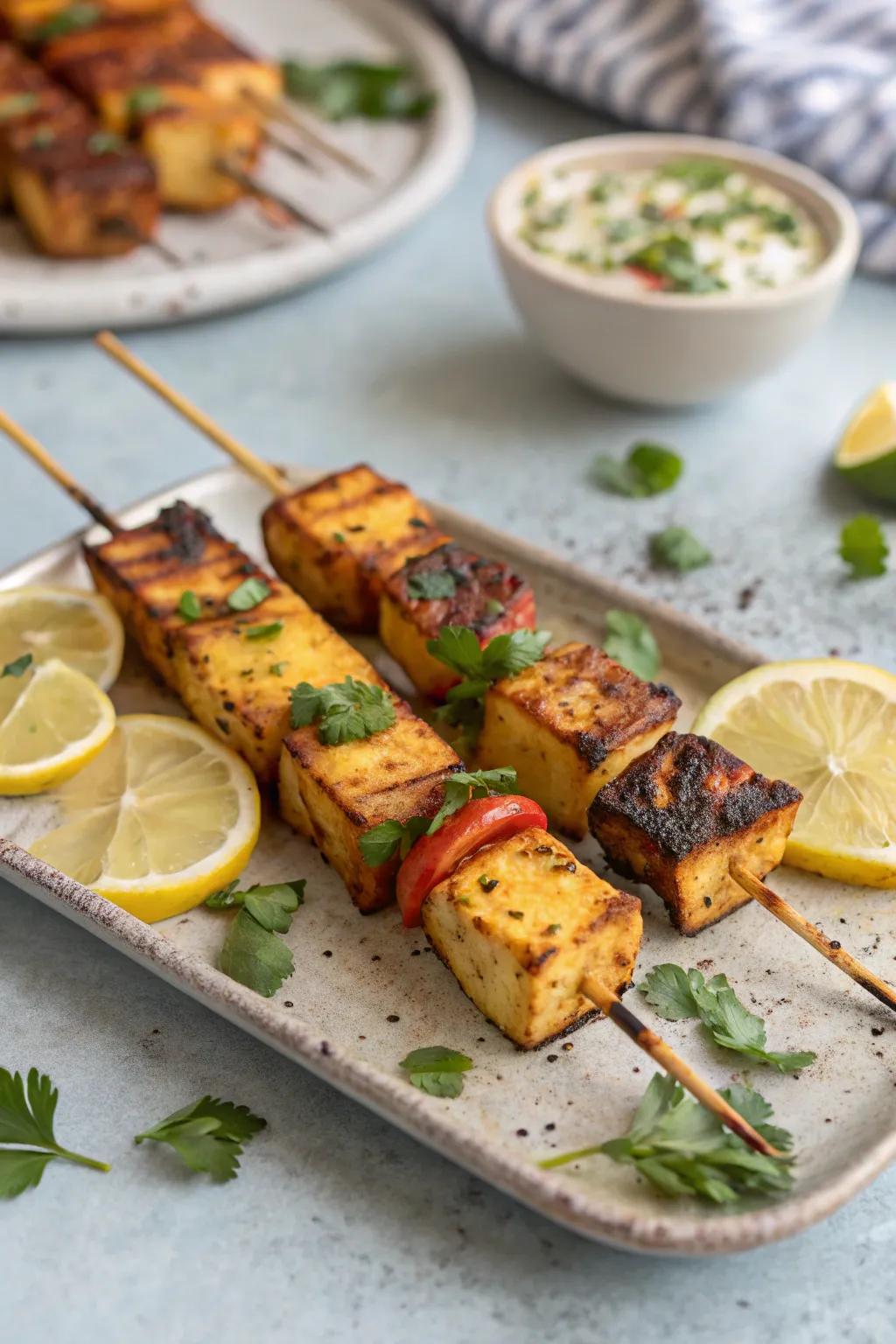 Delicious grilled spice-infused cottage cheese, the ideal way to kick off your Diwali meal.