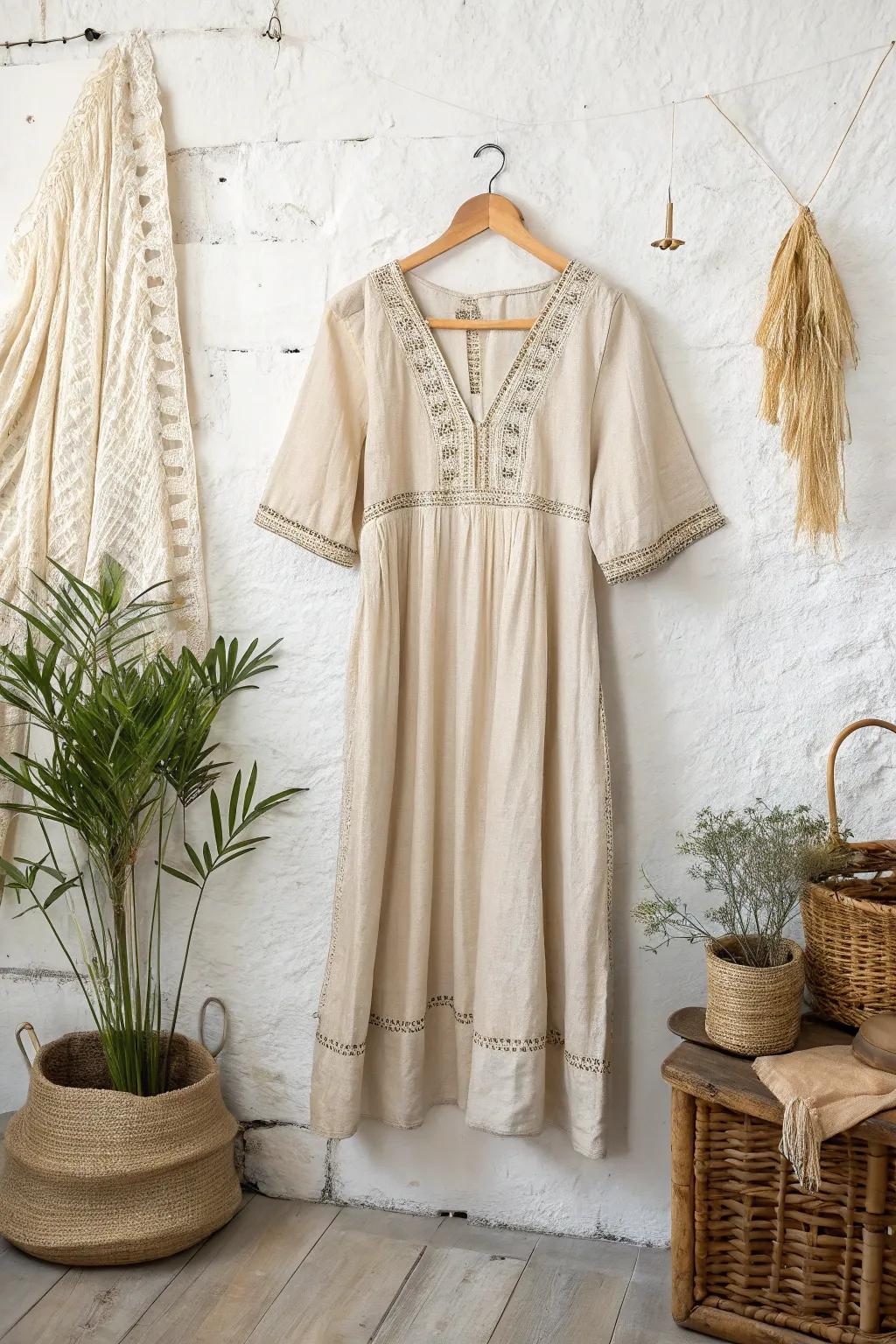 Revamp your old t-shirts into a chic dress that embodies simplicity and organic beauty. #DIYFashion #ScandiBoho