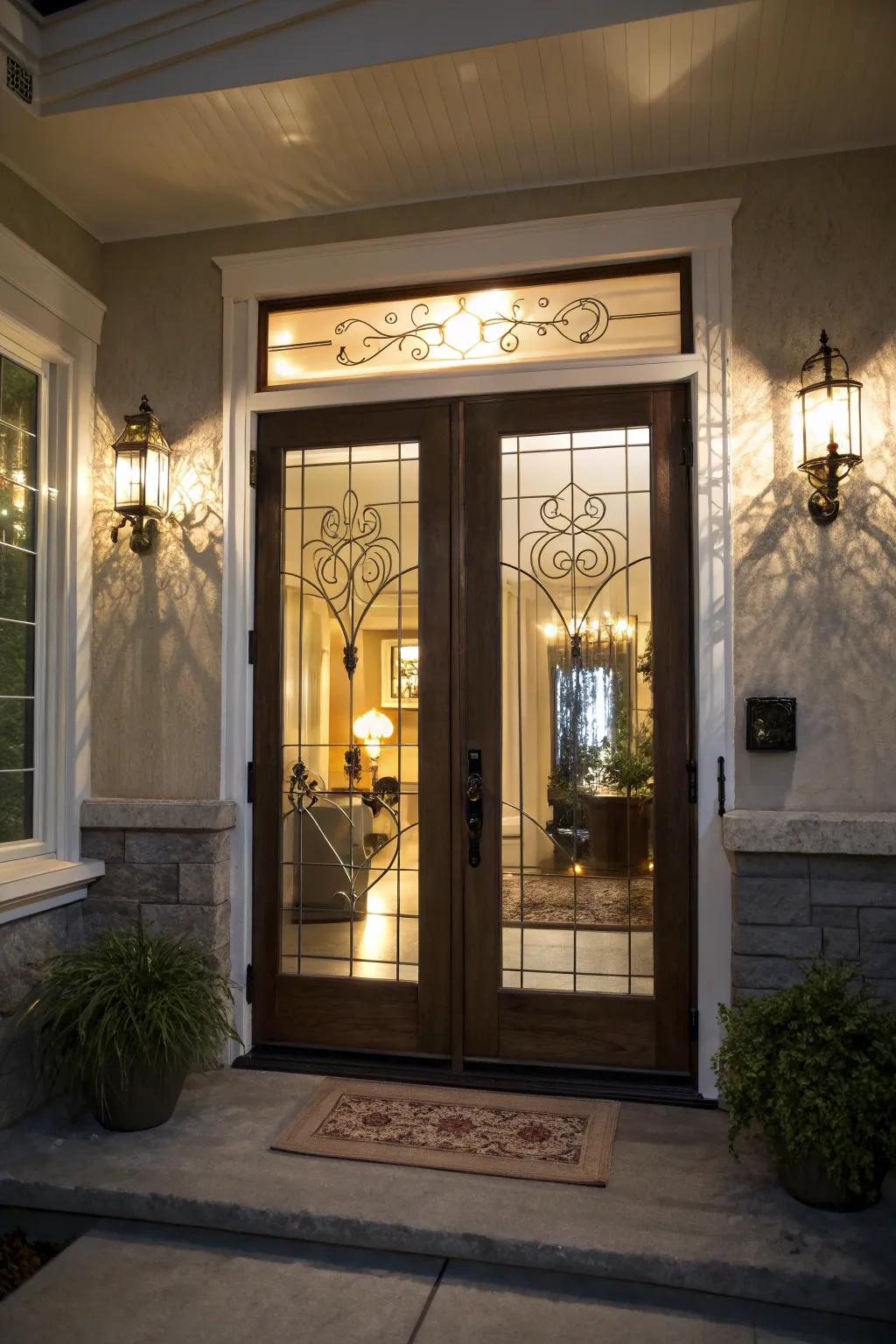 Invite the beauty of nature inside with doors showcasing breathtaking transparent panes.