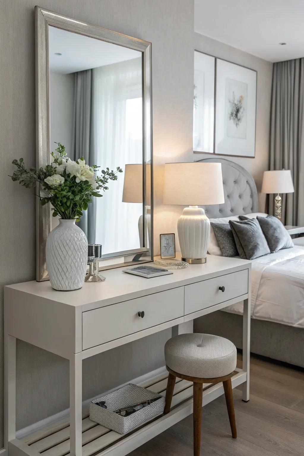 Delight in the elegance of minimalism to create a serene dressing area.
