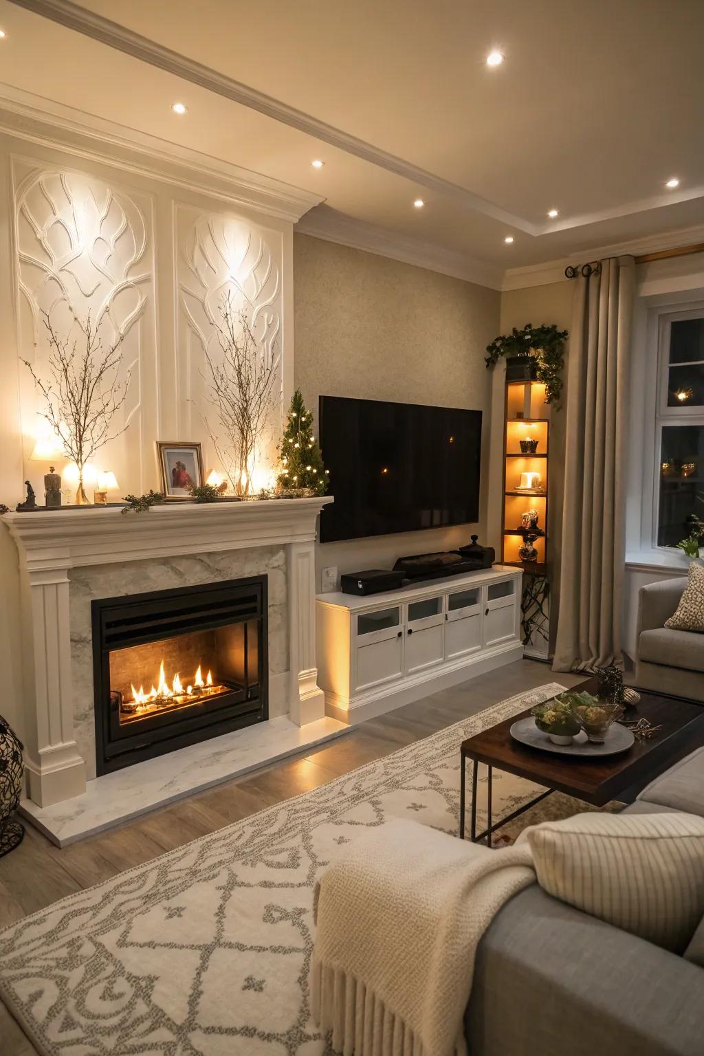 Seamlessly integrate your fireplace and TV for a balanced, contemporary look.