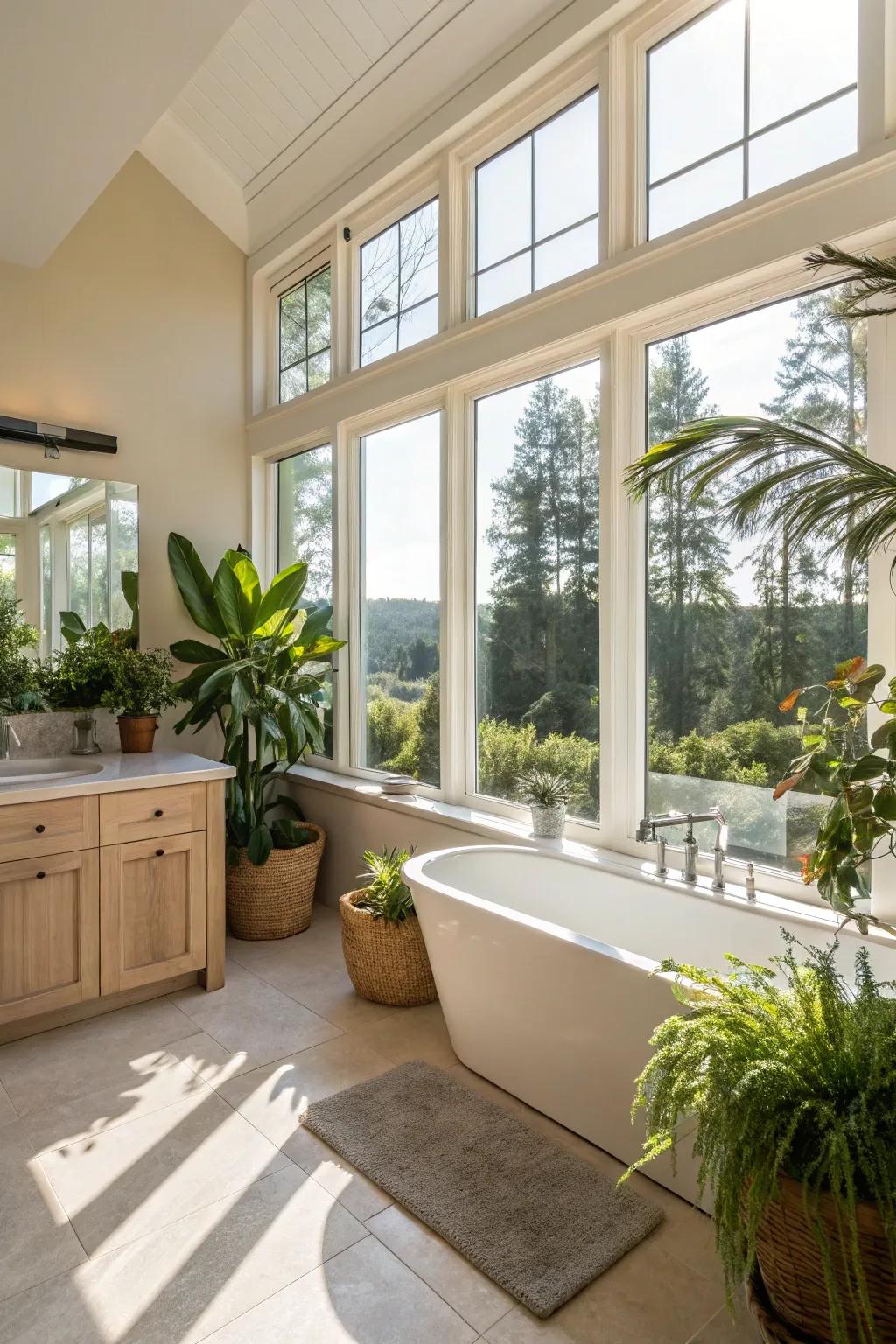 An ensuite bathroom filled with natural light, creating a welcoming and airy feel.