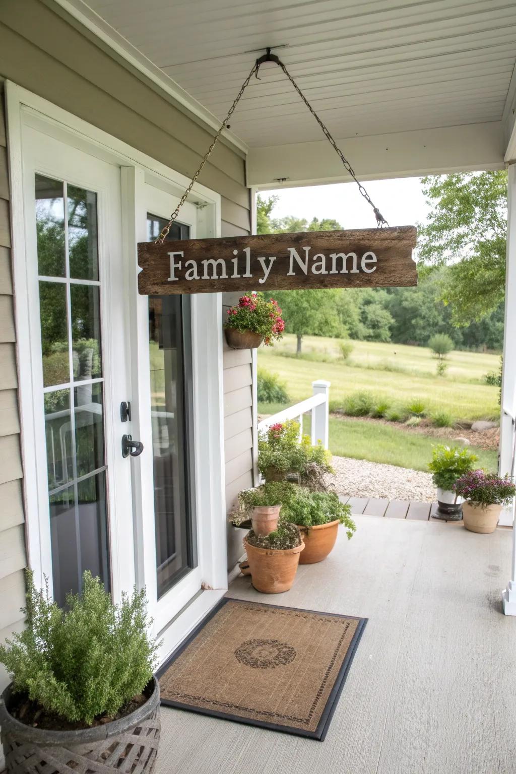 A customized board near the entrance offers a pleasant introduction.