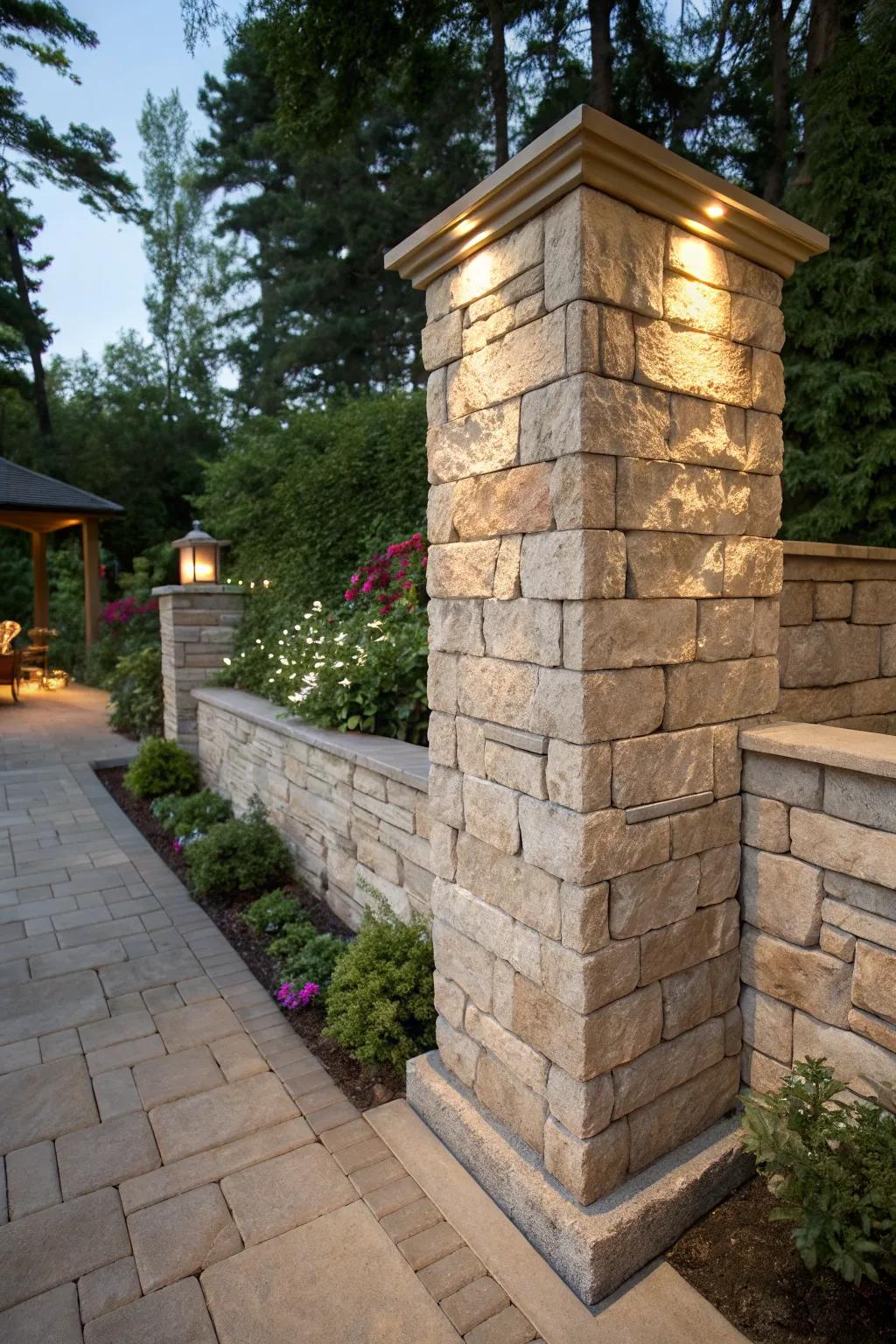 Stone veneer imparts a classic, refined touch to any wall.