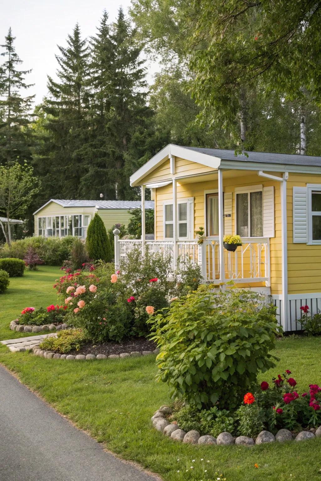 A sunshine yellow exterior radiates warmth and joy.