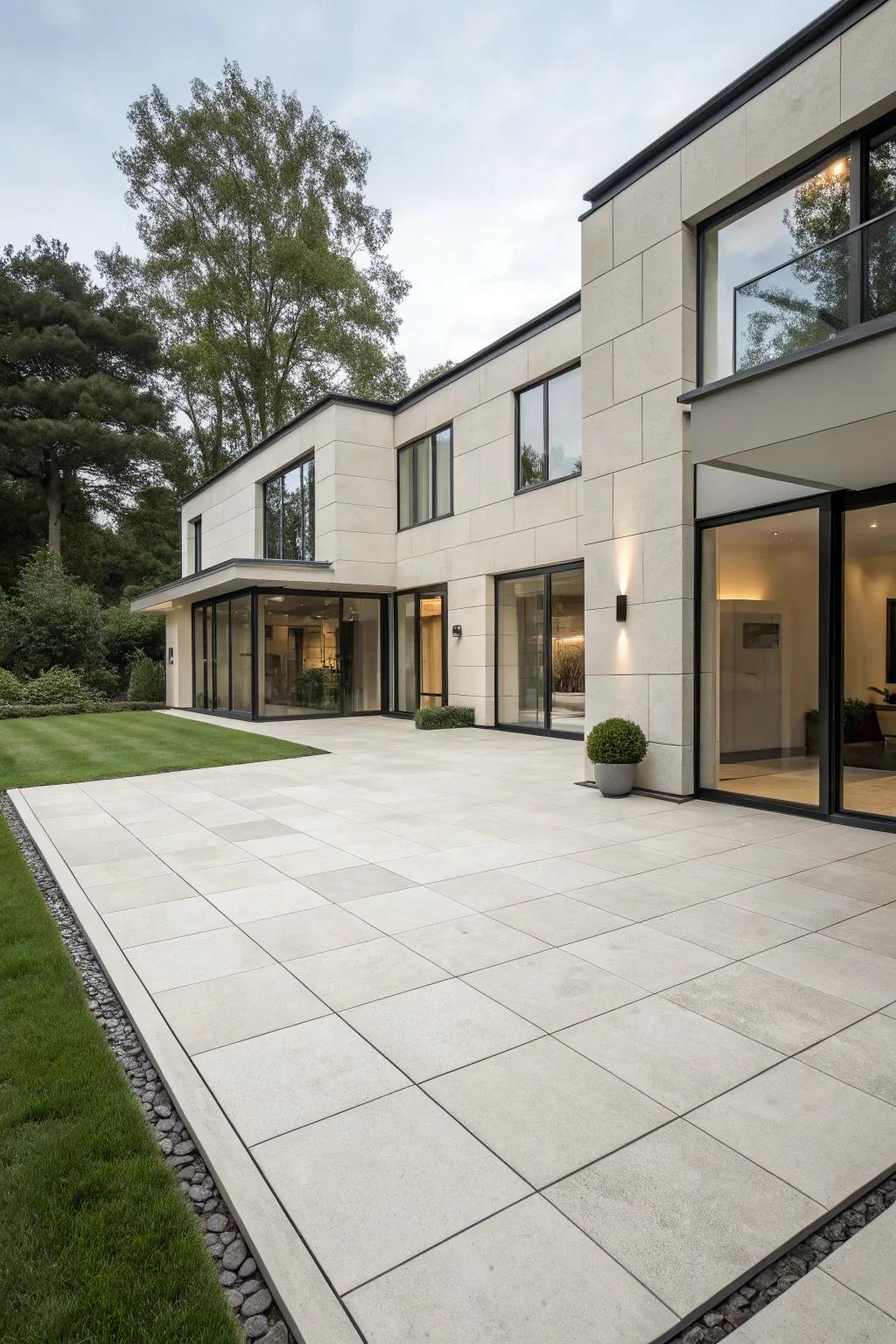Large format cladding delivers a seamless, modern exterior.