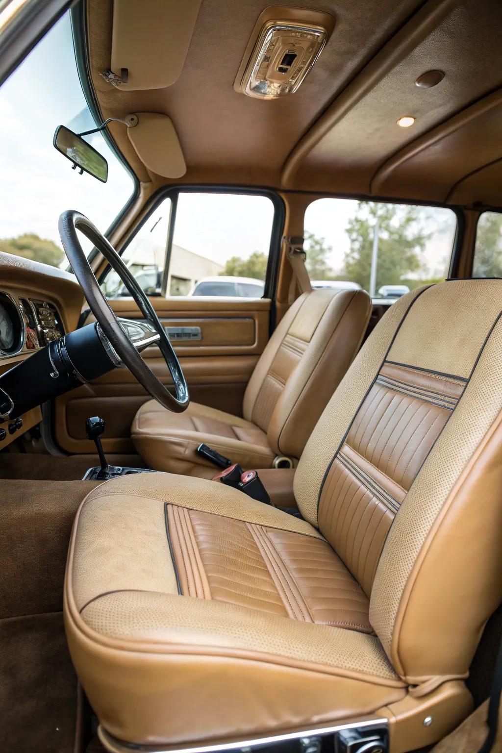 Enhance your driving experience with luxurious leather seats.