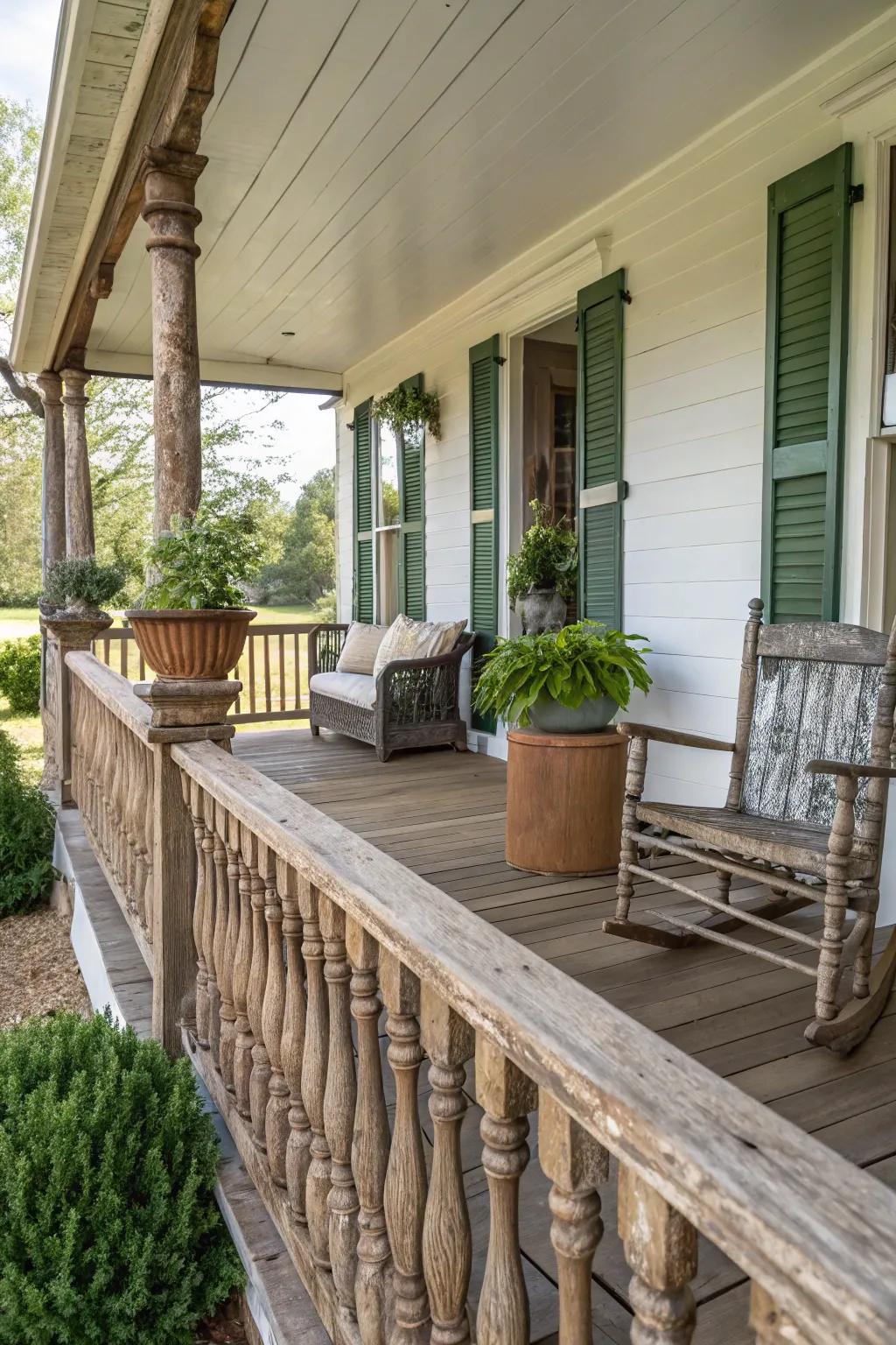 A timeless selection: Traditional wooden spindle railing.