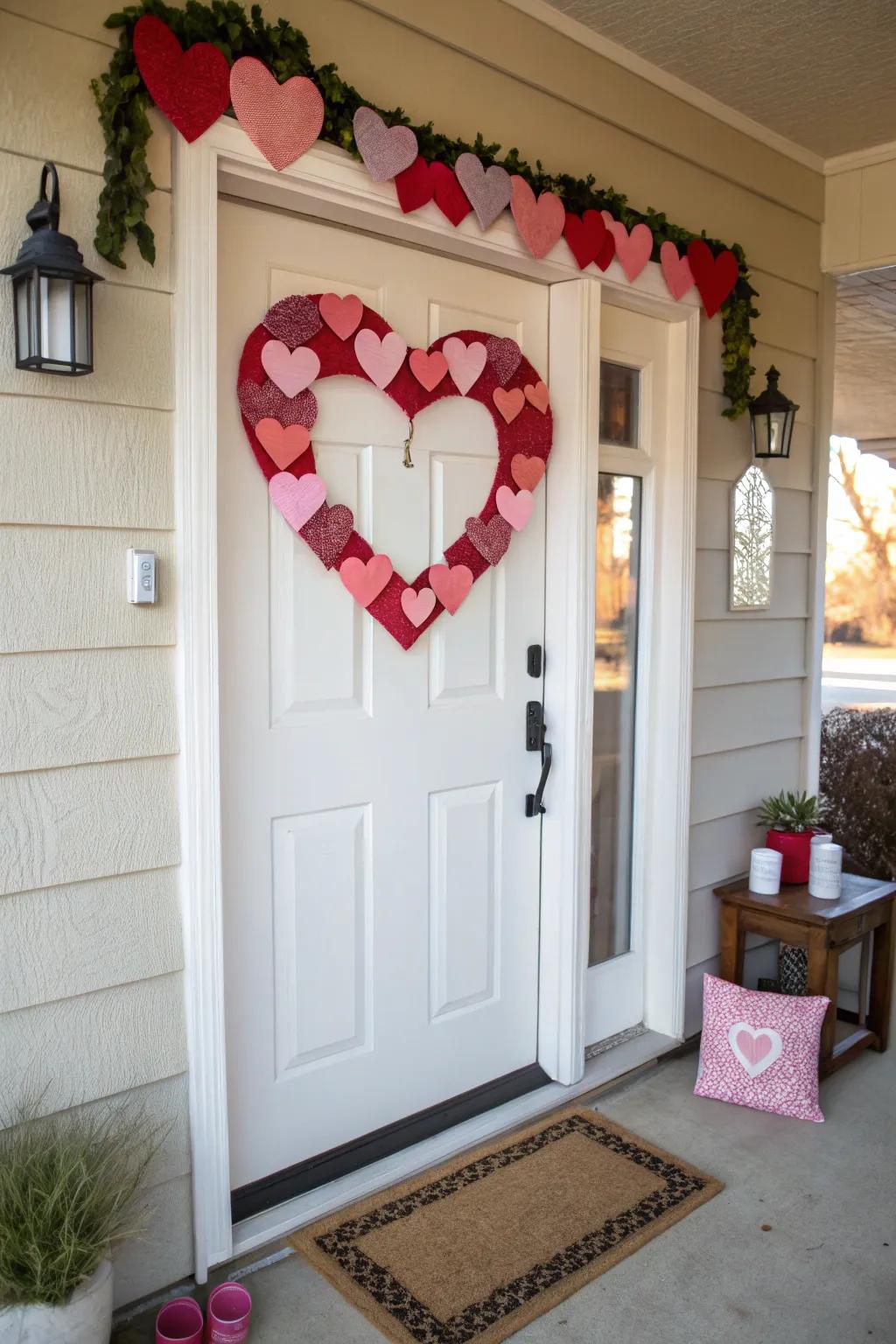 An enchanting heart wreath to greet your visitors.