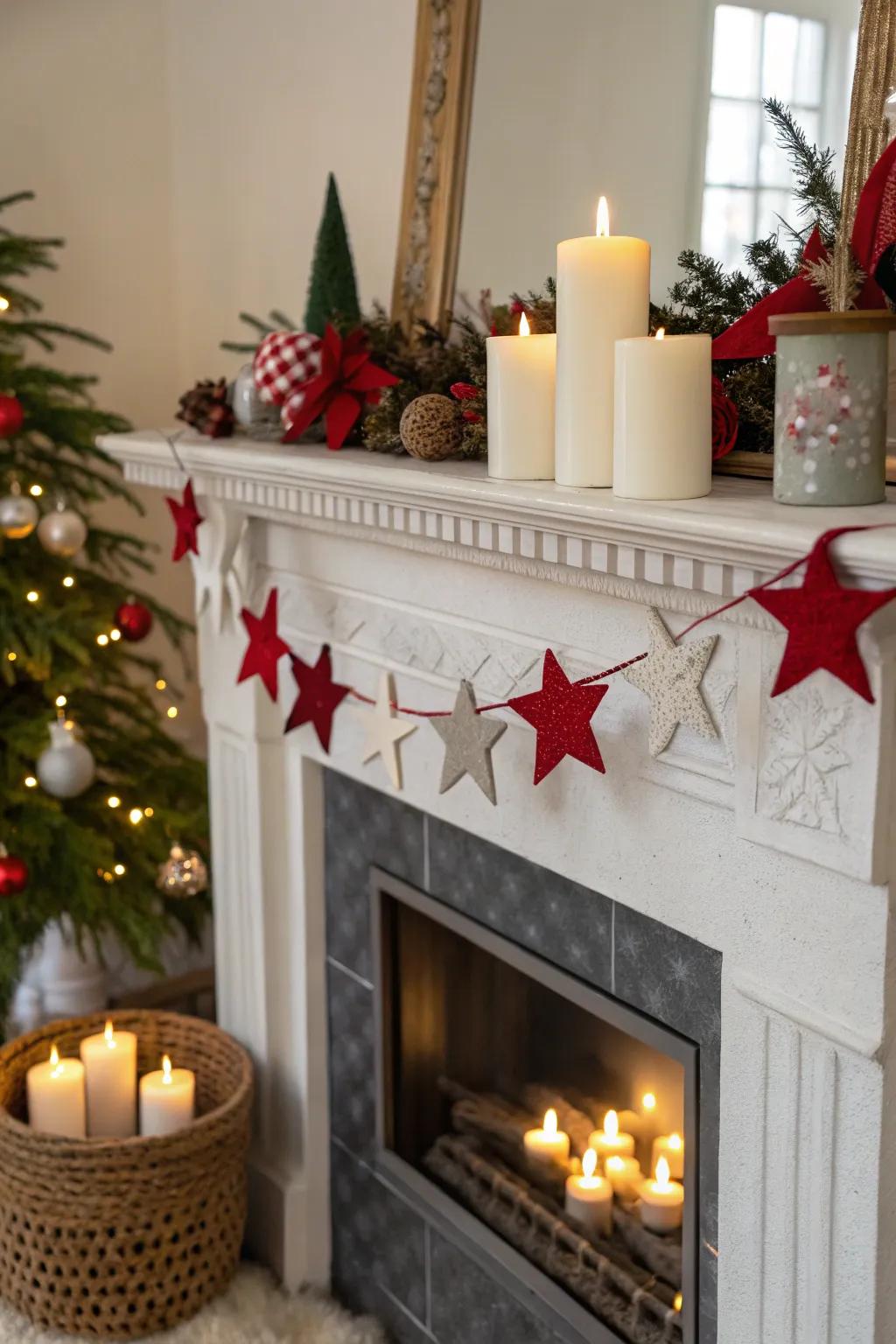 During the holidays, felt star garlands give a festive shimmer to your house.