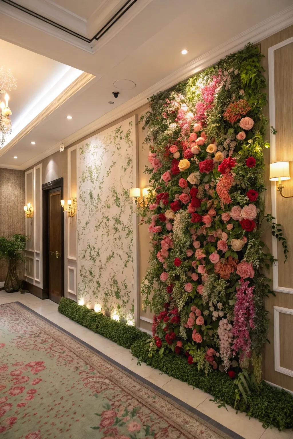 Make a statement with a floral statement wall.