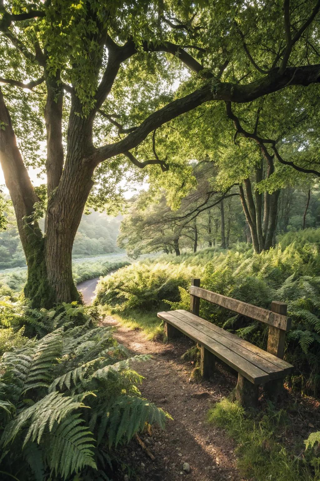 A peaceful seating area ideal for unwinding surrounded by nature.