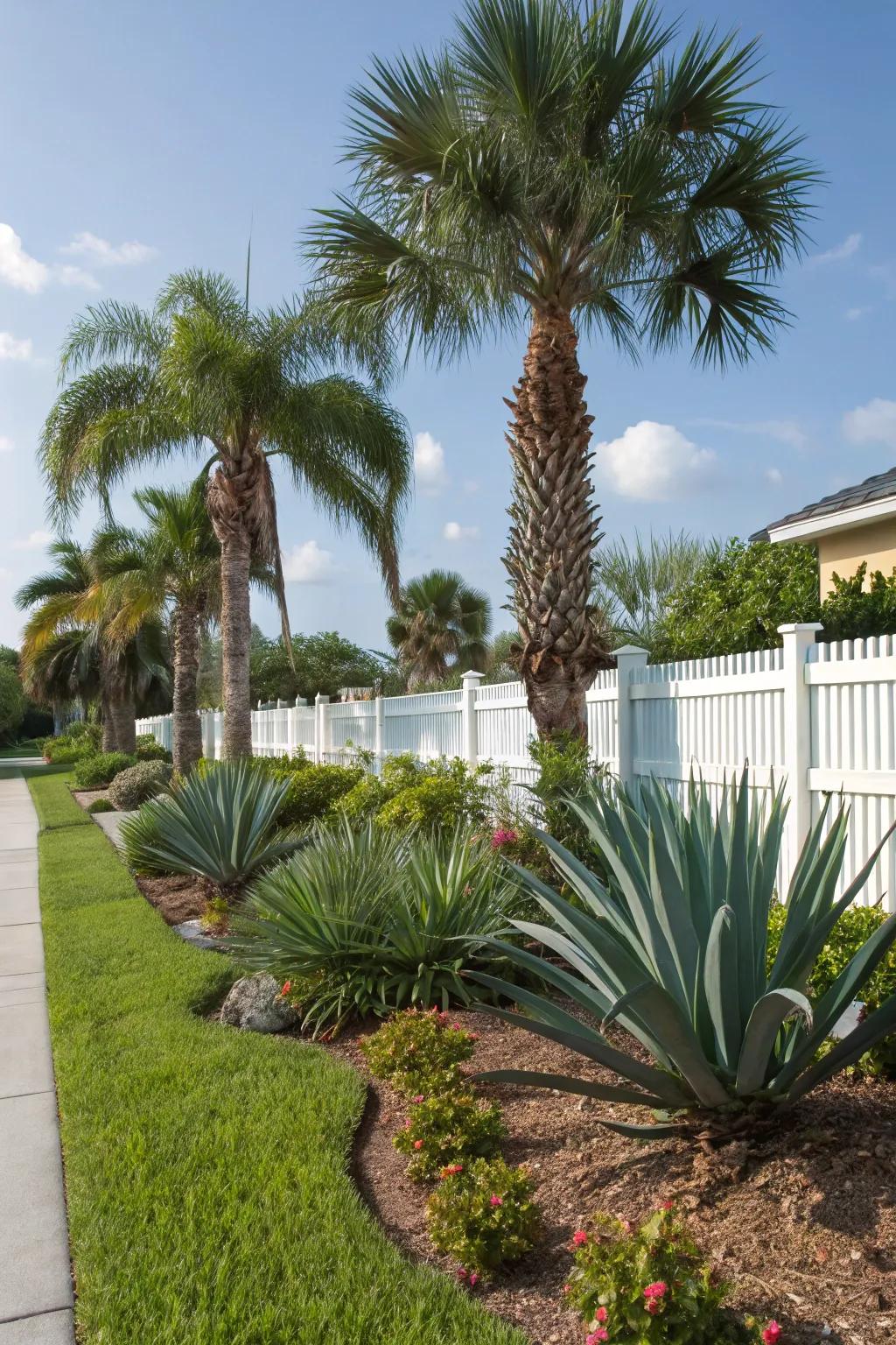Tropical plants bring a bit of paradise to your front yard.
