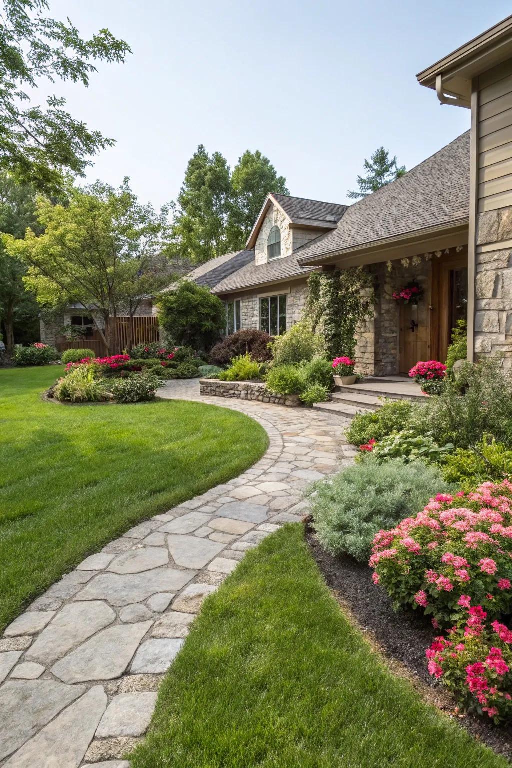 A healthy green lawn is essential to a beautiful front yard.