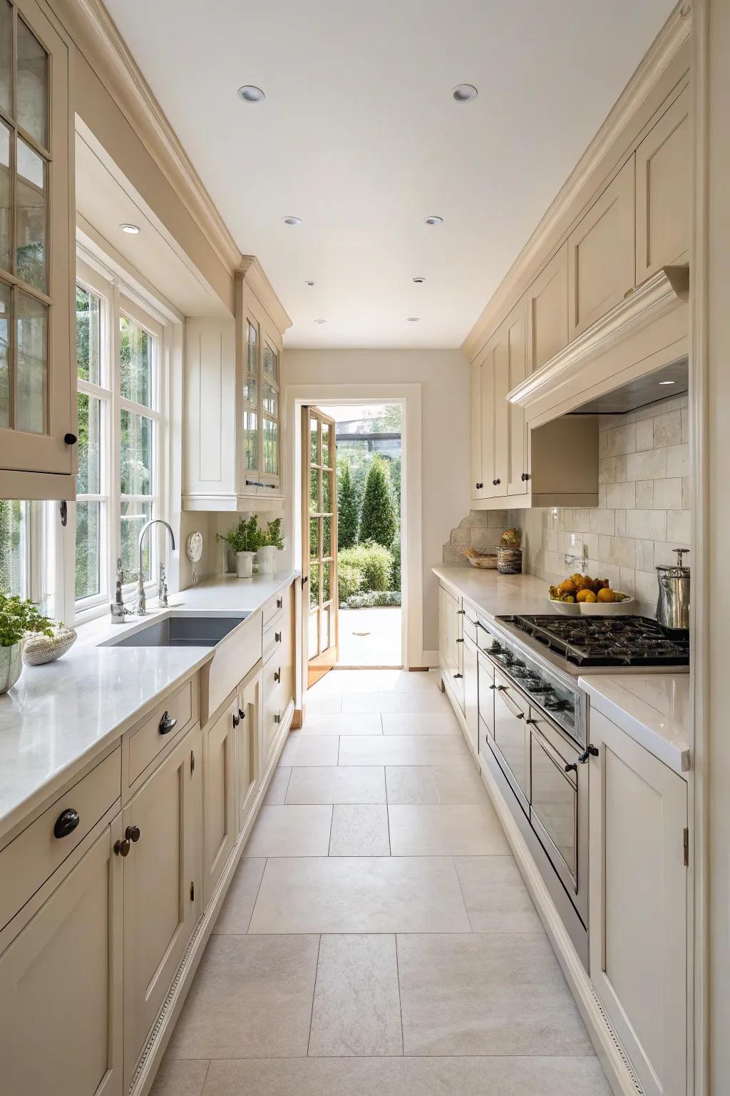 Pale colors can make a small area feel larger and more welcoming.