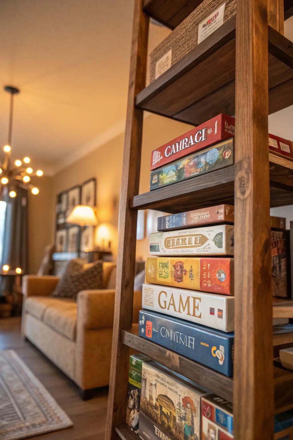 Storing games vertically allows for effortless accessibility.