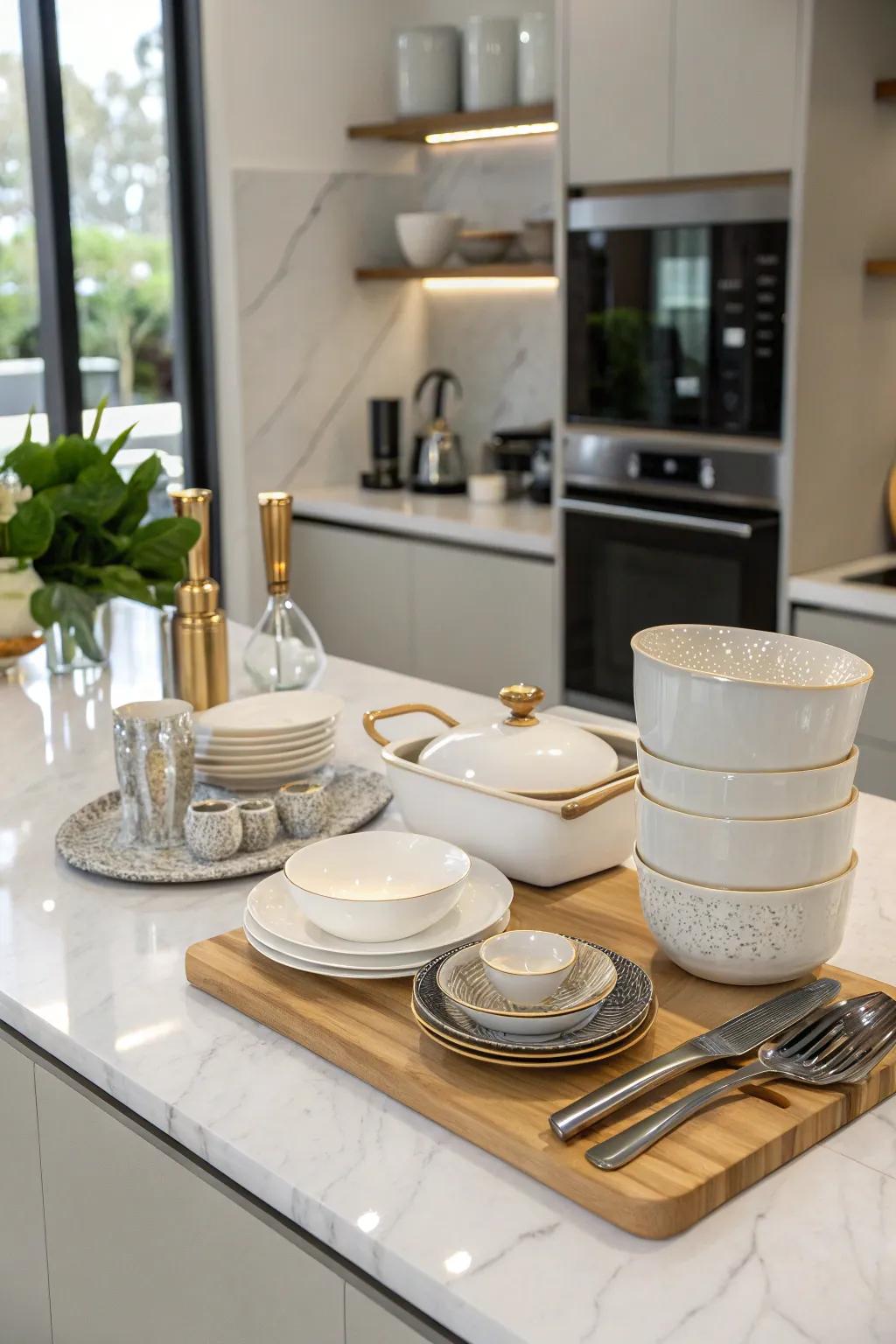 An elegant cookware assortment that is ready to inspire cooking creativity.