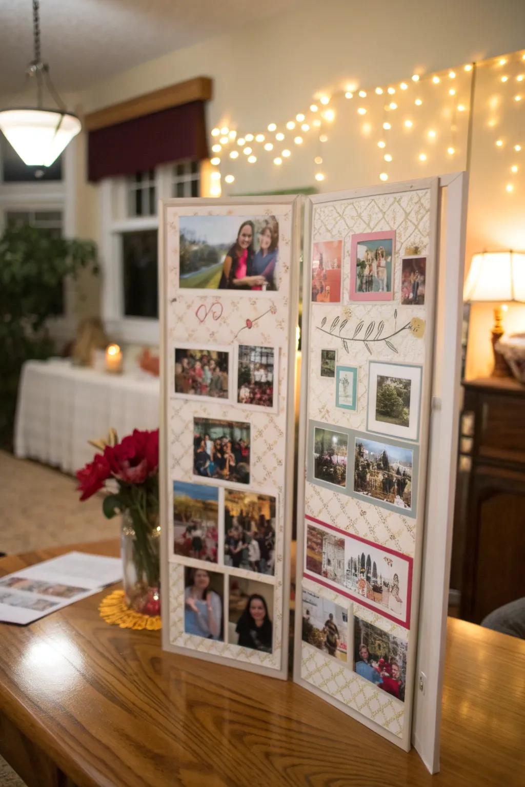 A tri-fold board offers plenty of room to present graduation memories.