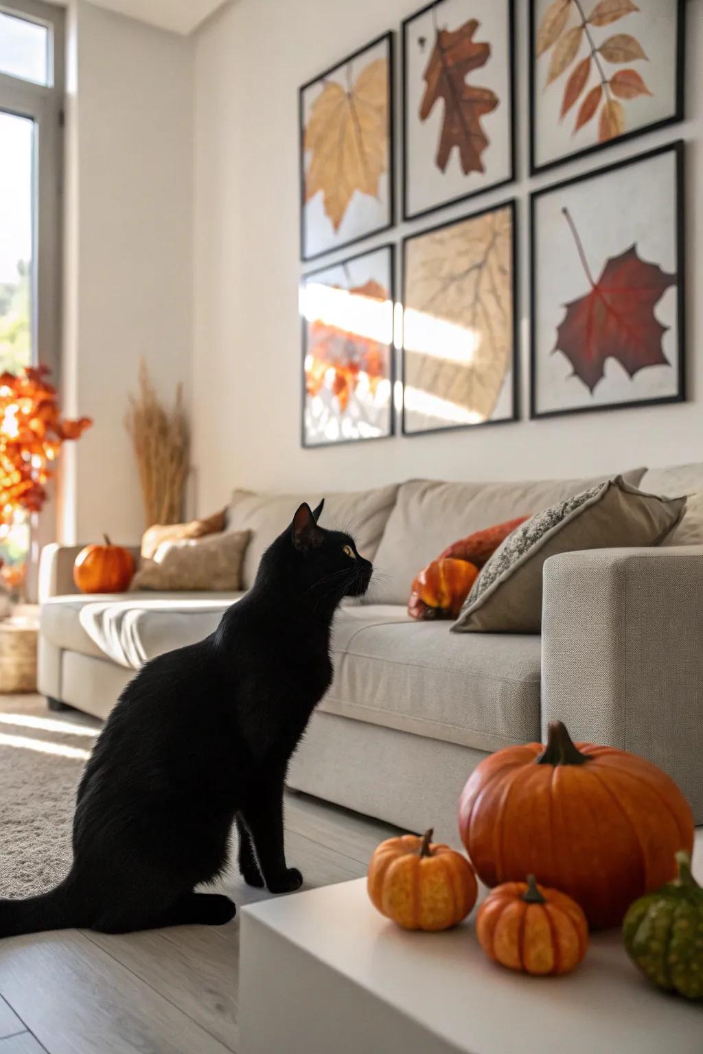Framed dark feline forms bring a mysterious touch to your decorations