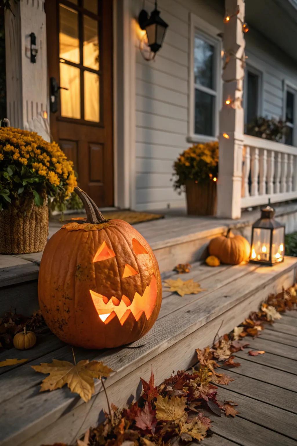 The convergence of traditional and modern in this multi-expressive jack-o'-lantern.