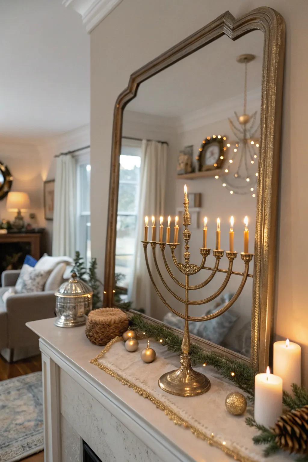 Design an eye-catching centerpiece with your menorah.