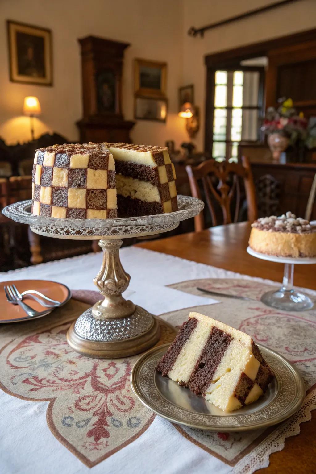 Checkerboard patterns offer a classic, delightful reveal.