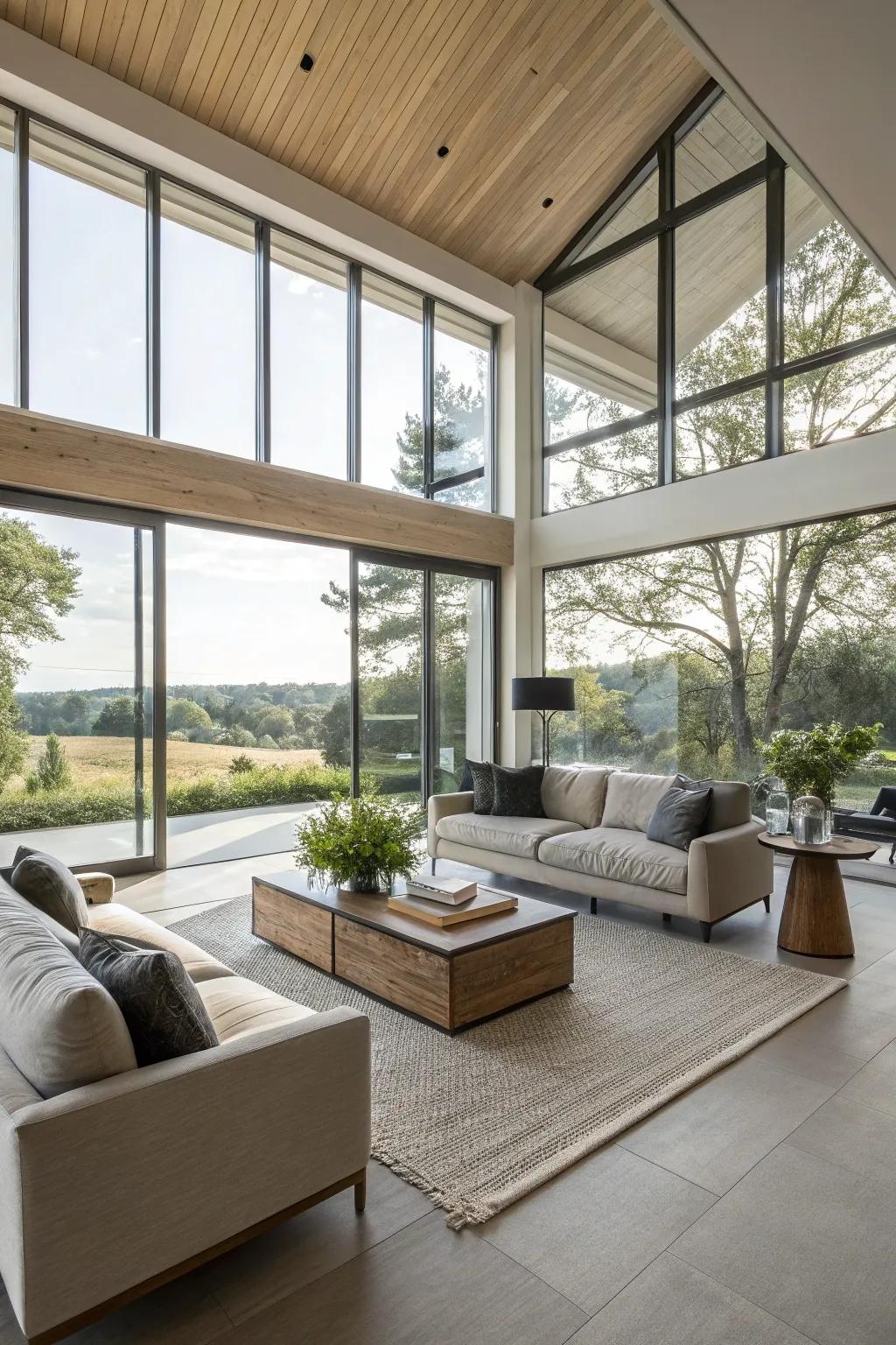 An open-plan living room designed for easy conversation and relaxation.