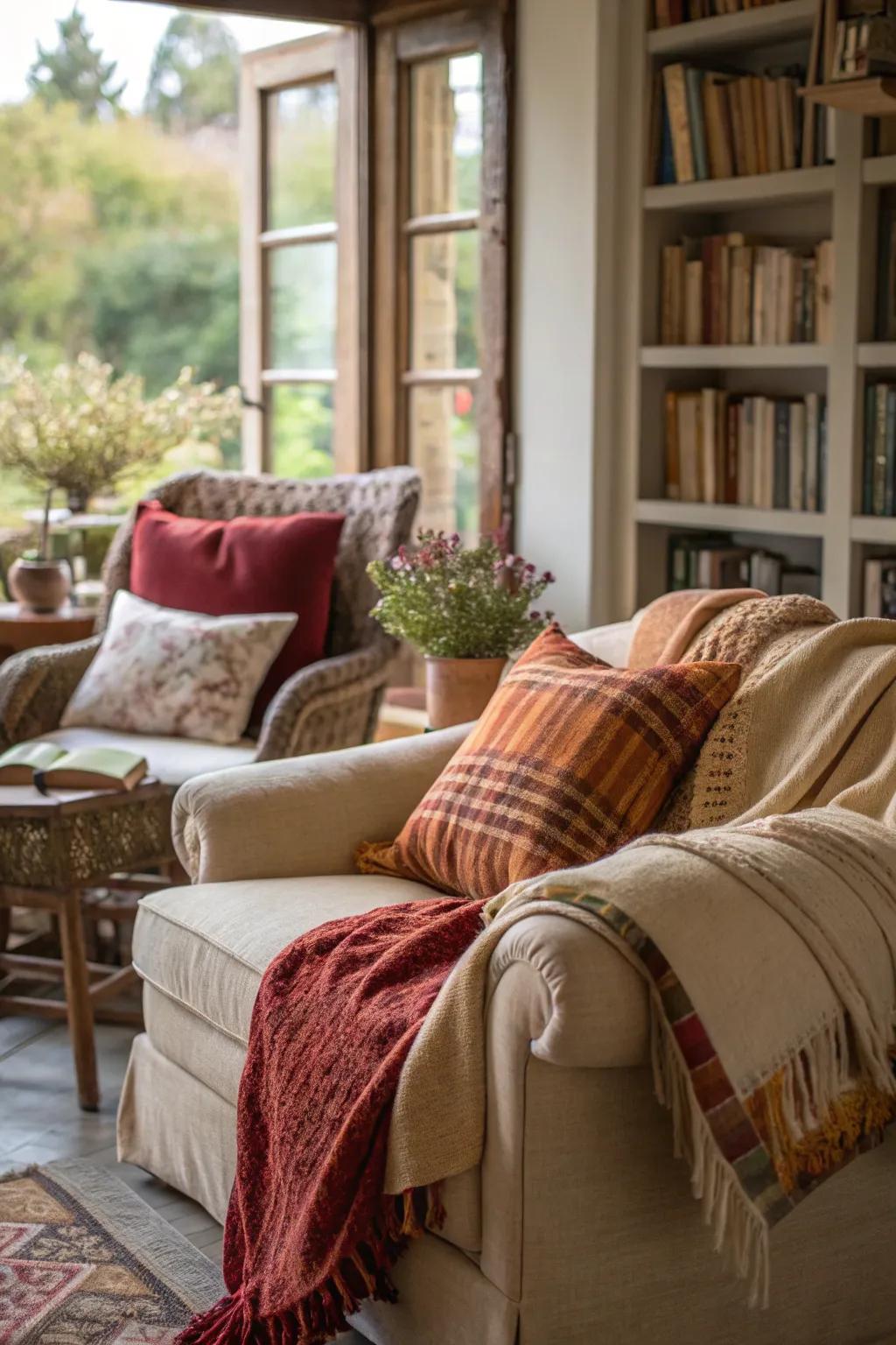 A relaxing seating area establishes the mood for unwinding.