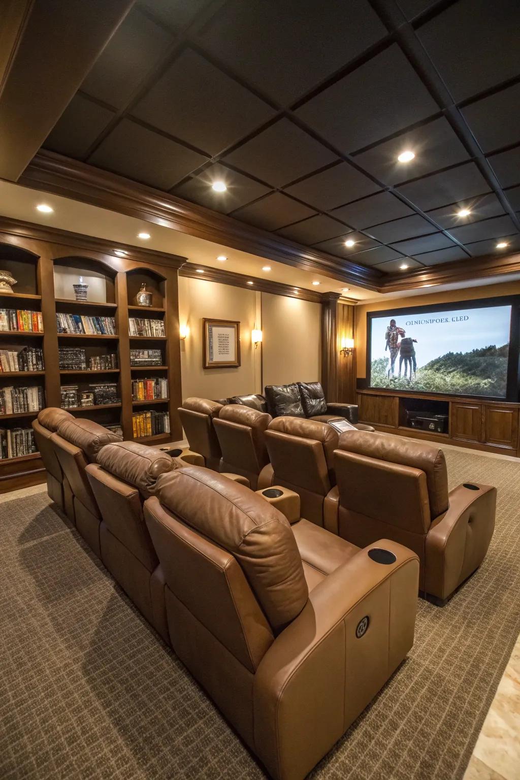 Sumptuous recliners represent the pinnacle of home theater comfort.