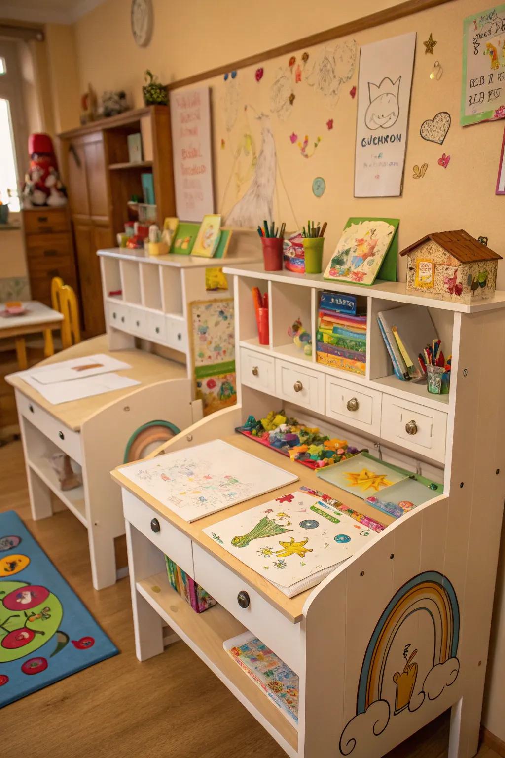 Customized individual study areas tailored to each child's personal style.