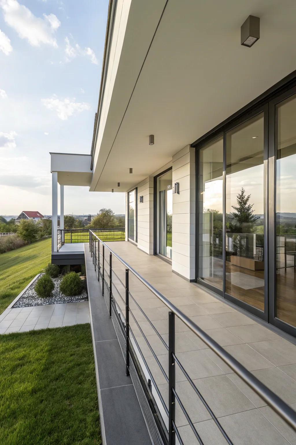 Refined outlines and modern design converge on this gorgeous porch.