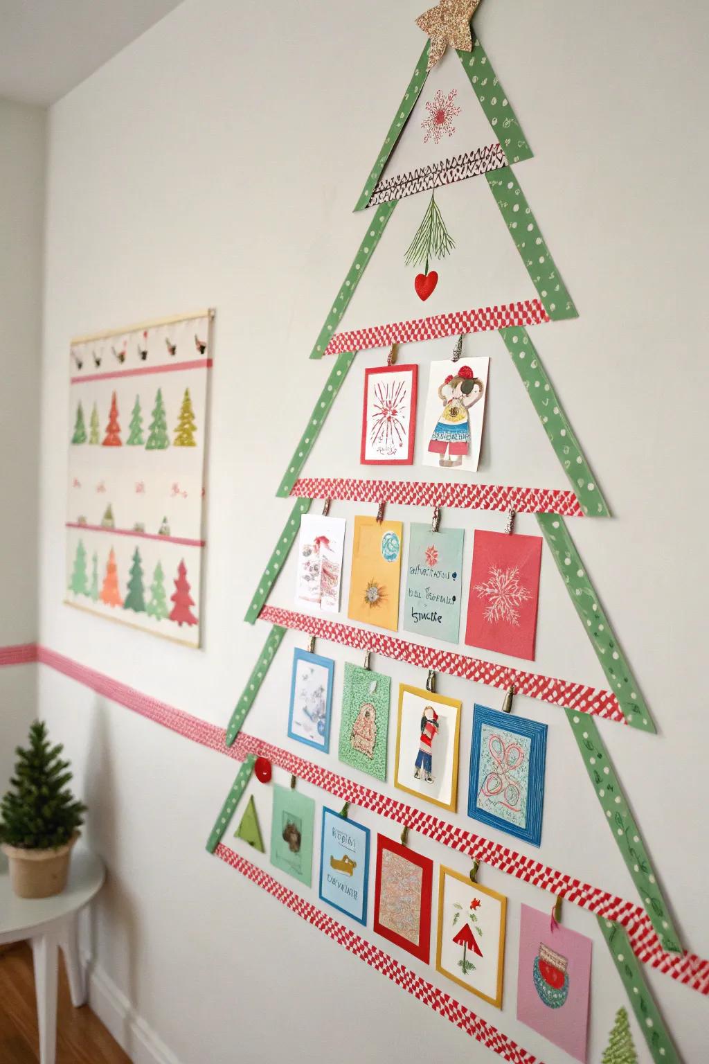 A basic yet impressive adhesive sheet Christmas tree presentation.