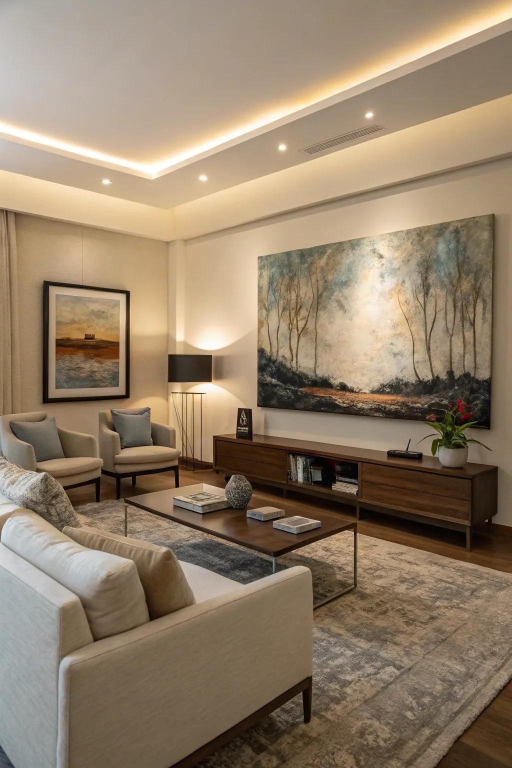 Transform bare walls into a focal point with large-scale art.