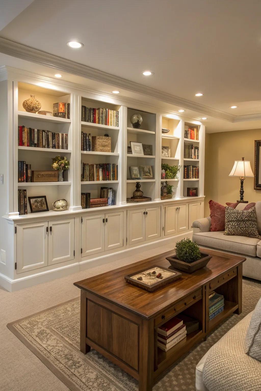 Integrated bookcases can transform any area into a book lover's retreat.