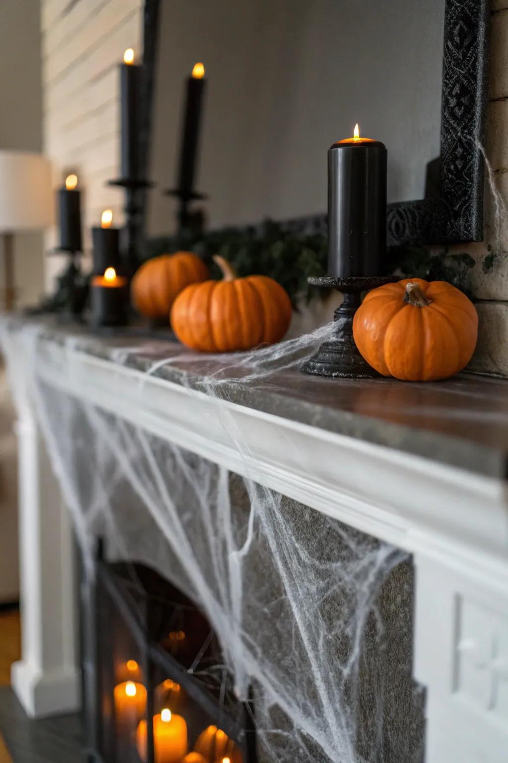 An eerie mantel redesign perfect for Halloween.