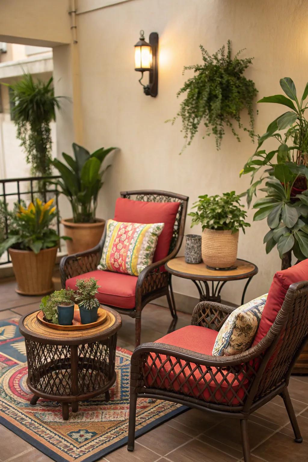 An inviting seating arrangement encourages relaxation and conversation.