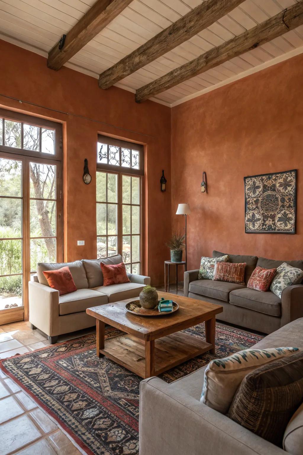 Terracotta shades give warmth and dimension to your interiors.