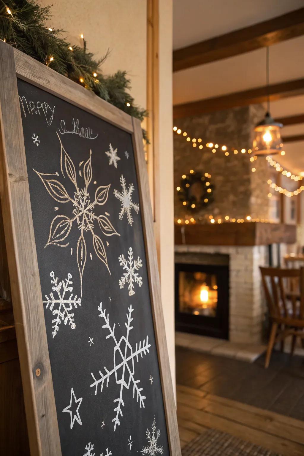 Transform your chalkboard into a delicate snowfall.