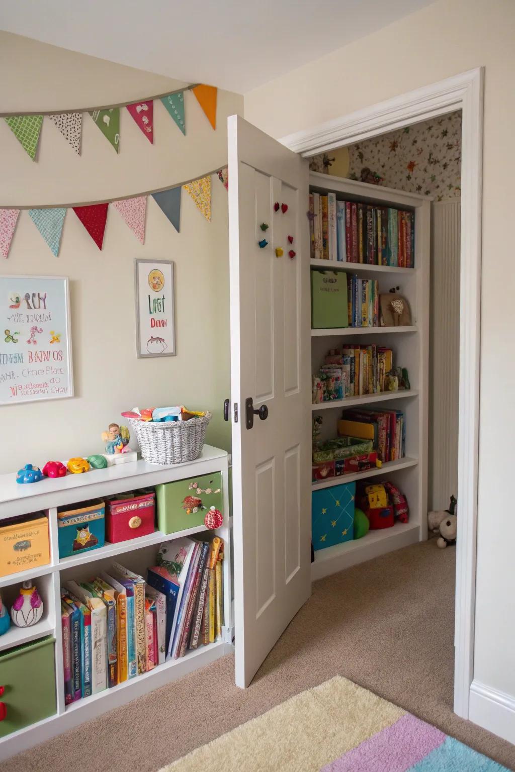 The ultimate childhood dream: a hidden passage behind a bookshelf.