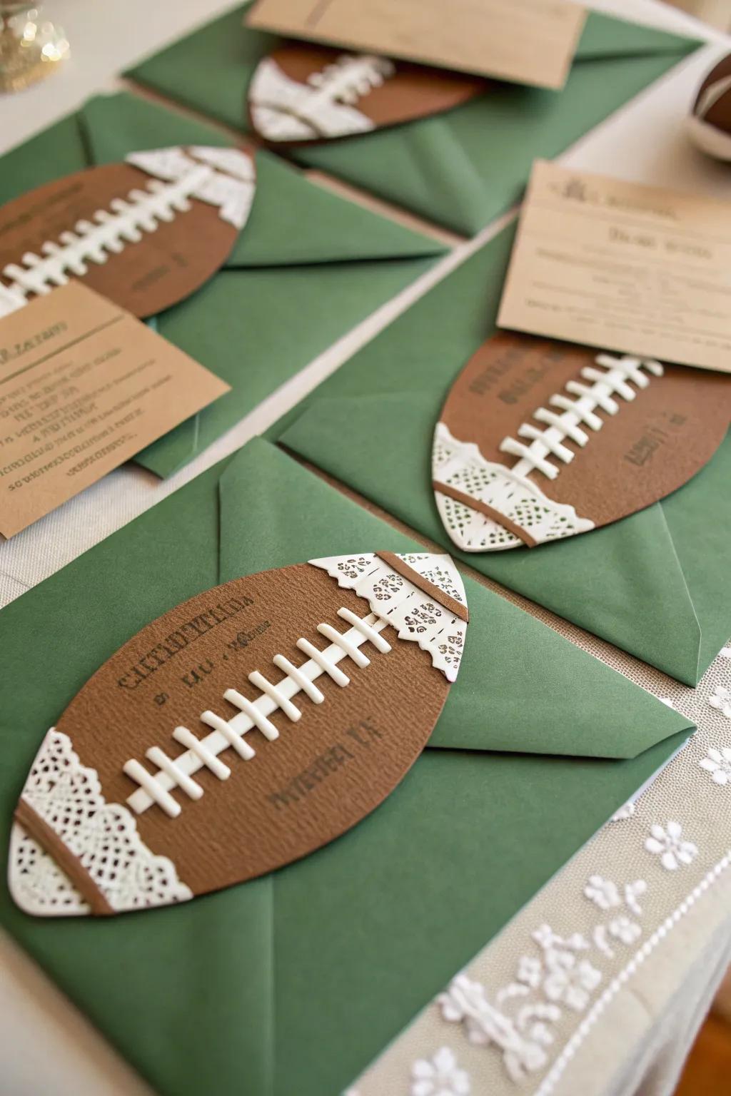 Bespoke football invitations, ready to excite the team.